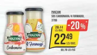 PANZANI SOS CARBONARA/4 FORMAGGI, 370G
