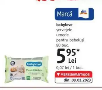 DM Babylove şerveţele umede pentru bebeluşi 80 buc. Ofertă