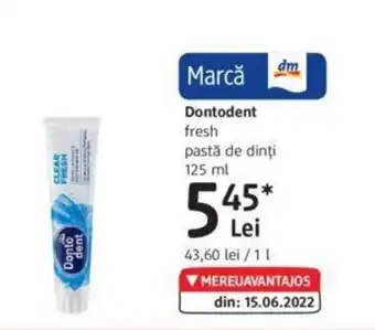 DM Dontodent fresh pastă de dinţi 125 ml Ofertă