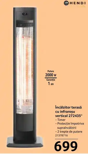 Selgros Încălzitor terasă cu infraroșu vertical 272435* Ofertă