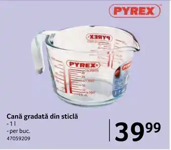 Selgros Cană gradată din sticlă Ofertă