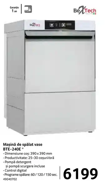 Selgros Mașină de spălat vase BTE-240E Ofertă