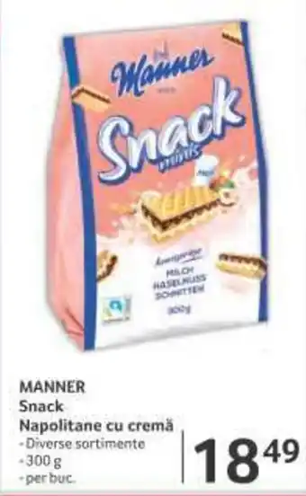 Selgros MANNER Snack Napolitane cu cremă Ofertă