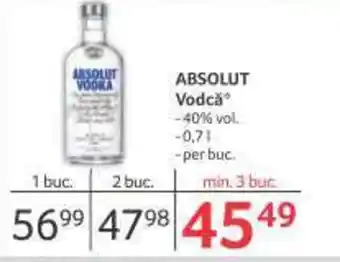 Selgros ABSOLUT Vodcă Ofertă