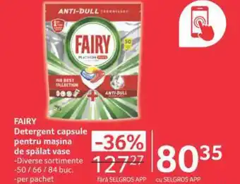 Selgros FAIRY Detergent capsule pentru maşina de spălat vase Ofertă