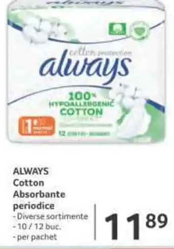 Selgros ALWAYS Cotton Absorbante periodice Ofertă