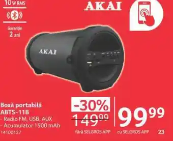 Selgros Boxă portabilă ABTS-11B Ofertă