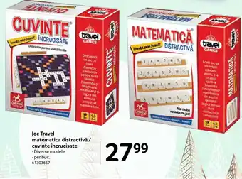 Joc Travel matematica distractivă / cuvinte încrucișate