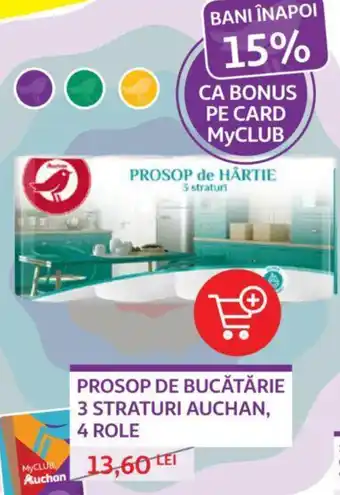 Auchan PROSOP DE BUCĂTĂRIE 3 STRATURI AUCHAN, 4 ROLE Ofertă