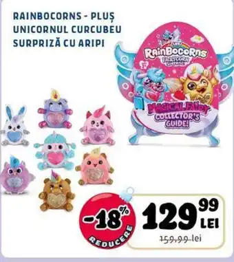 RAINBOCORNS - PLUȘ UNICORNUL CURCUBEU SURPRIZĂ CU ARIPI