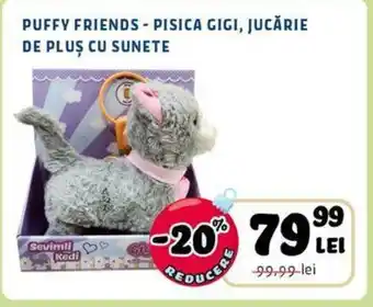 Noriel PUFFY FRIENDS - PISICA GIGI, JUCĂRIE DE PLUȘ CU SUNETE Ofertă