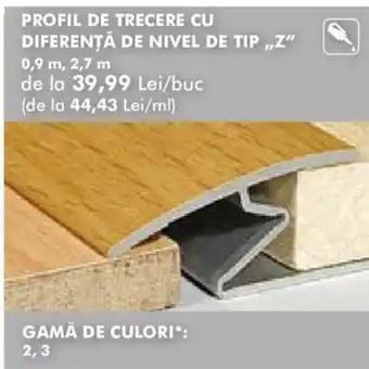 PROFIL DE TRECERE CU DIFERENȚĂ DE NIVEL DE TIP ,,Z"