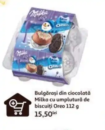 Auchan Bulgăraşi din ciocolată Milka cu umplutură de biscuiţi Oreo 112 g Ofertă