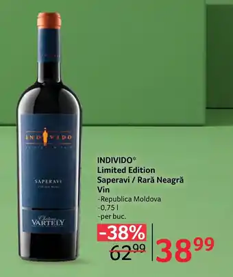 Selgros INDIVIDO** Limited Edition Saperavi / Rară Neagră Vin Ofertă