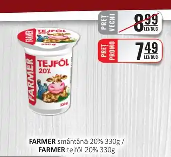CBA FARMER smântână 20% 330g Ofertă