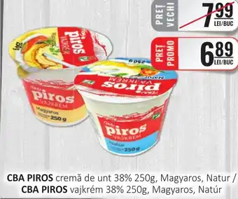 CBA CBA PIROS cremă de unt 38% 250g, Magyaros, Natur Ofertă