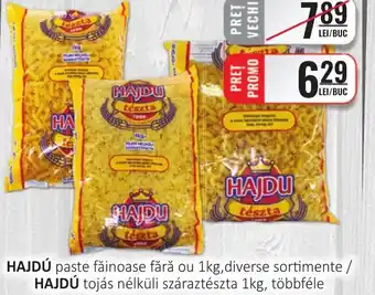 CBA HAJDÚ paste făinoase fără ou 1kg, diverse sortimente Ofertă