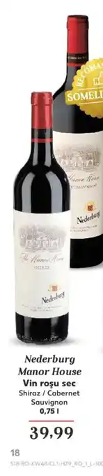 Kaufland Nederburg Manor House Vin roşu sec Shiraz / Cabernet Sauvignon 0,75 l. Ofertă