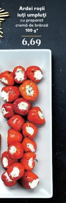 Ardei roșii iuţi umpluţi cu preparat cremă de brânză 100 g