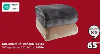 JYSK GULSKOLM PĂTURĂ DIN FLEECE Ofertă