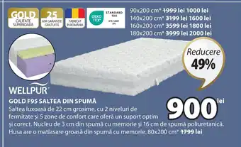 JYSK GOLD F95 SALTEA DIN SPUMĂ Ofertă