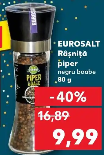 Kaufland EUROSALT Râşniţă piper negru boabe 80 g Ofertă