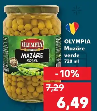 Kaufland OLYMPIA Mazăre verde 720 ml Ofertă