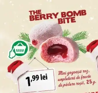 Mega Image Mini gogoasa roz, umplutura de fructe de padure rosil, 25 g. Ofertă