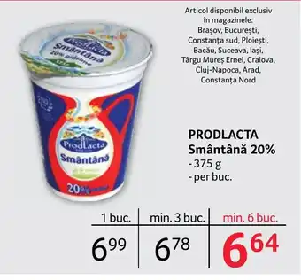 Selgros PRODLACTA Smântână 20% Ofertă