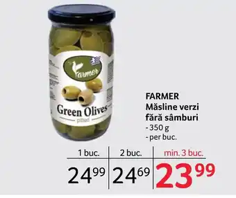 Selgros FARMER Măsline verzi fără sâmburi Ofertă