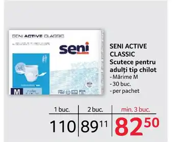 Selgros SENI ACTIVE CLASSIC Scutece pentru adulți tip chilot Ofertă