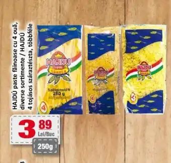 CBA HAJDÚ paste făinoase cu 4 ouă, diverse sortimente / HAJDÚ 4 tojásos száraztészta, többféle Ofertă