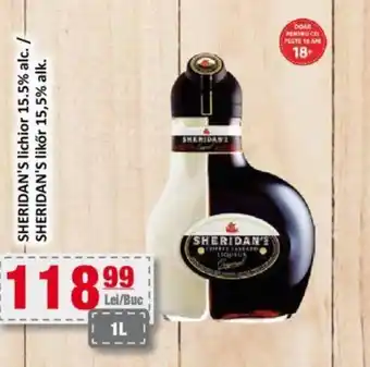 CBA SHERIDAN'S lichior 15.5% alc. / SHERIDAN'S likőr 15,5% alk. Ofertă