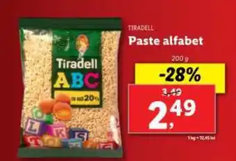 Lidl TIRADELL Paste alfabet Ofertă
