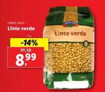 Lidl CAMPO LARGO Linte verde Ofertă