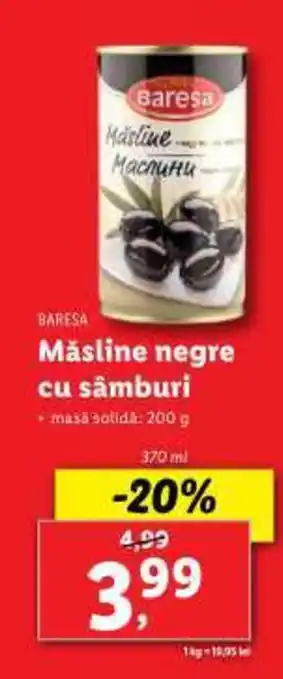 Lidl BARESA Măsline negre cu sâmburi Ofertă