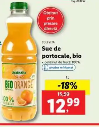 Lidl SOLEVITA Suc de portocale, bio Ofertă