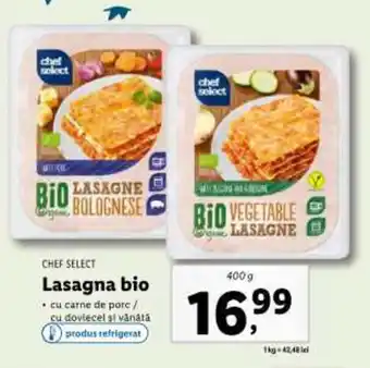 Lidl CHEF SELECT Lasagna bio Ofertă