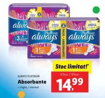 Lidl ALWAYS PLATINUM Absorbante Ofertă