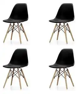 Favi Set 4 scaune bucatarie/dining velo negre Ofertă