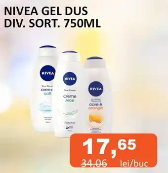 Unicarm NIVEA GEL DUS DIV. SORT. 750ML Ofertă