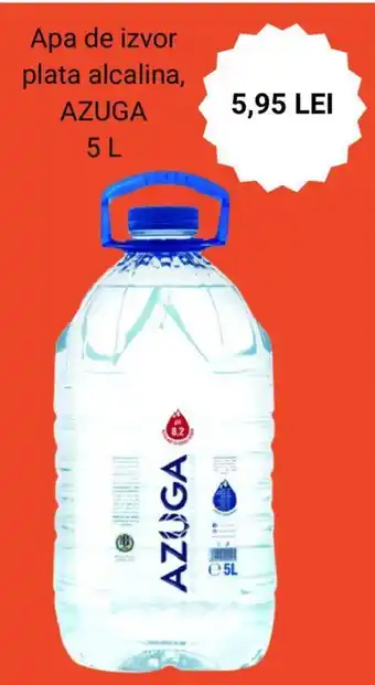 Carrefour Apa de izvor plata alcalina, AZUGA 5 L Ofertă