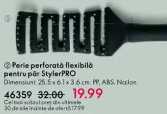 Perie perforată flexibilă pentru păr StylerPRO