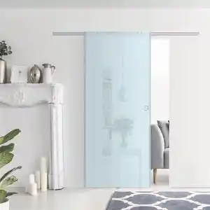 Favi Homcom usa glisanta de interior din sticla securizata cu sina din aluminiu, 90x205x0.8cm Ofertă