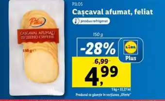 Lidl PILOS Cașcaval afumat, feliat Ofertă