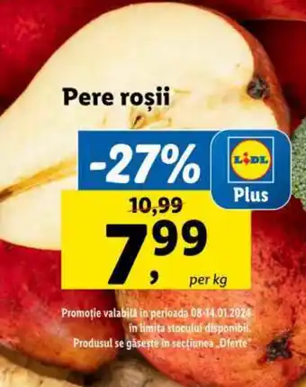 Lidl Pere roșii Ofertă