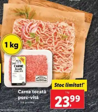 Lidl Carne tocată porc-vită Ofertă