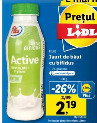 Lidl PILOS Iaurt de băut cu bifidus Ofertă