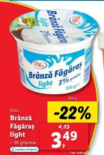 Lidl PILOS Brânză Făgăraş light Ofertă