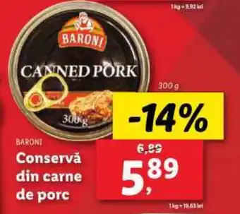 BARONI Conservă din carne de porc